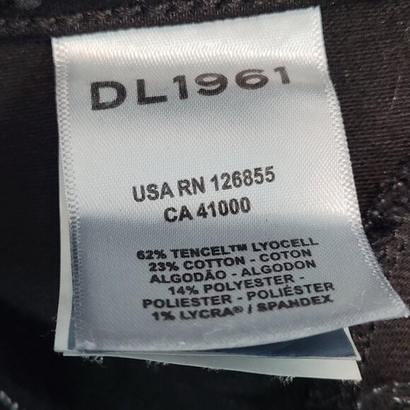 DL1961 Black Coated Chloe Skinny High Rise DL Ultimate Skinny Pants 14 (24x28) - Picture 4 of 15